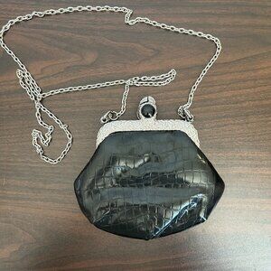 Clara Studio for Asymmetry 1994 Crossbody Bag Faux Animal Print Black Silver